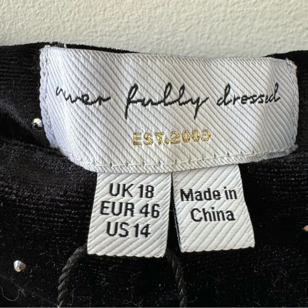 Never Fully Dressed Black Velvet Jacket with Pink Lining - Picture 12 of 13